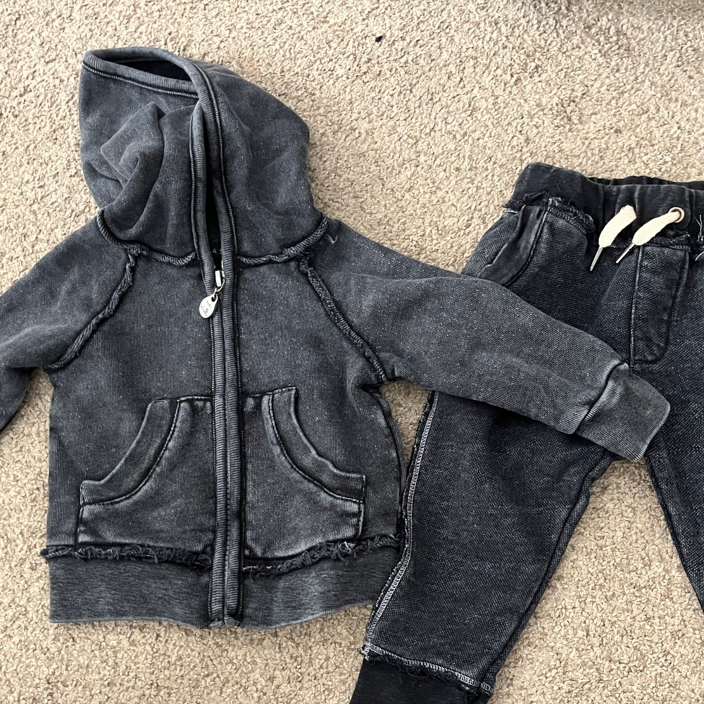 Miki miette gray hoodie and jogger set 6m.